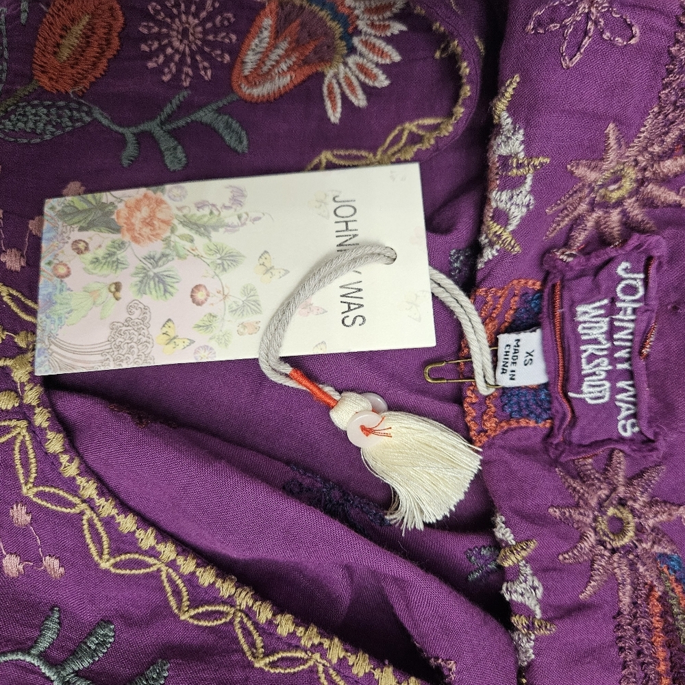 NWT Johnny Was Workshop LUCY EASY TIERED DRESS purple size xs - Picture 12 of 13